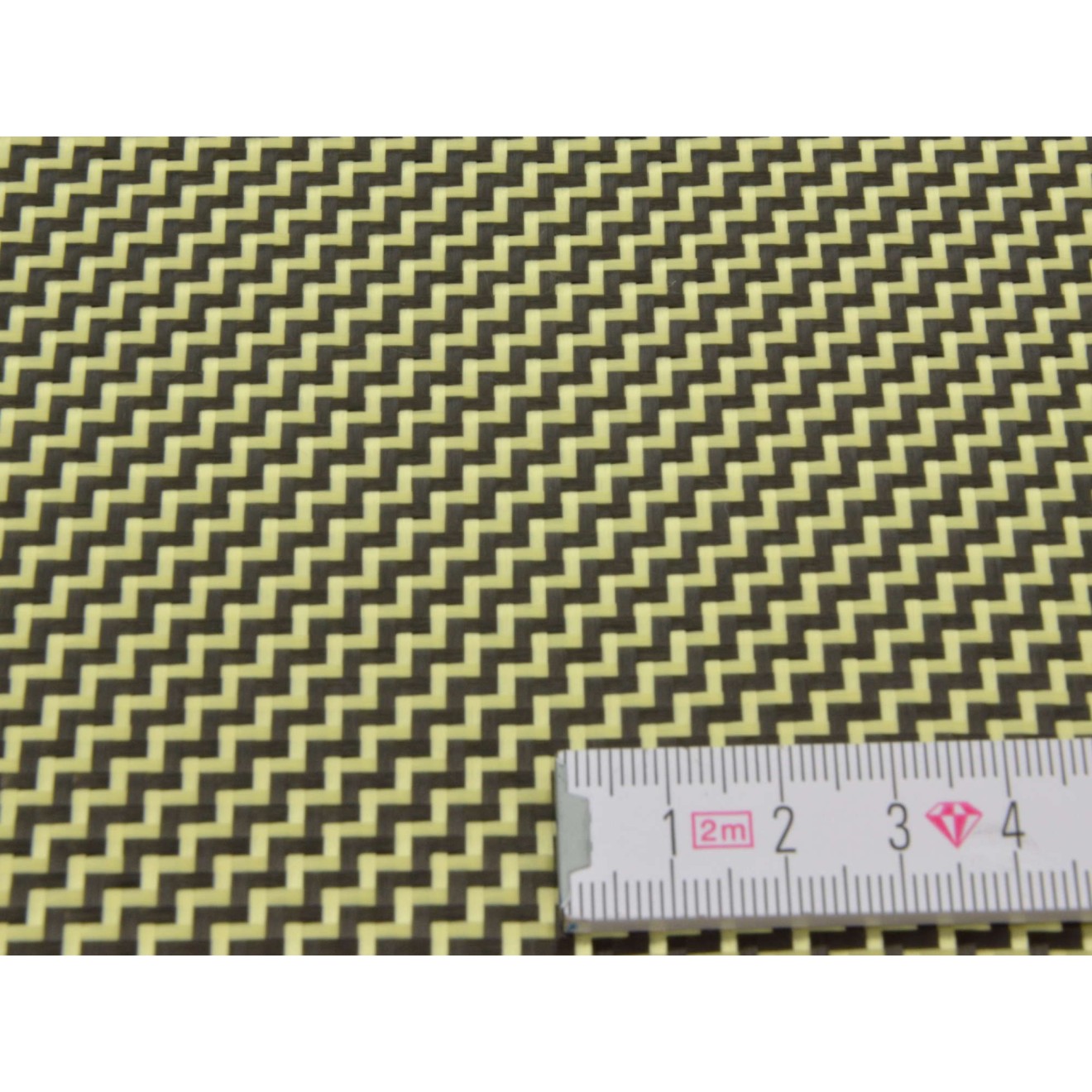 Tejido de fibra de carbono/aramida, 210 g/m² sarga 2/2, Ancho 120cm, longitud de rollo 5m = 6m²